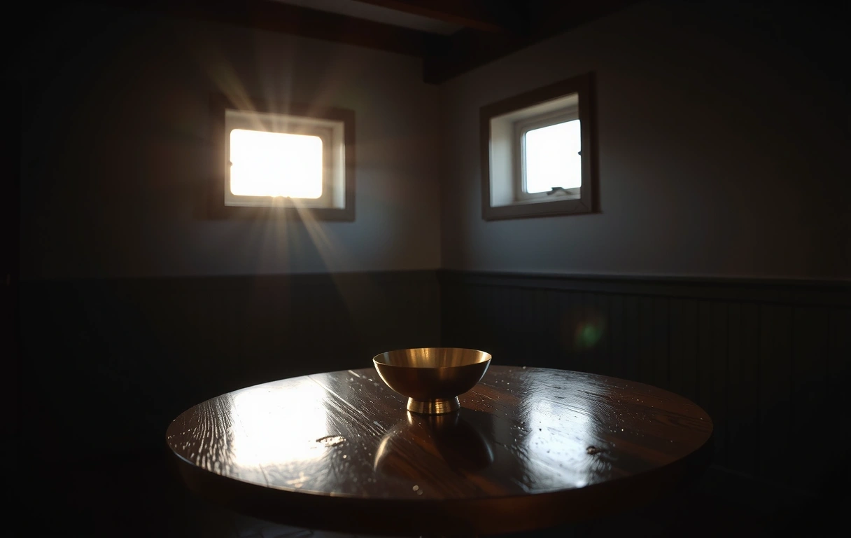 Topla jutarnja svetlost u minimalističkom prostoru